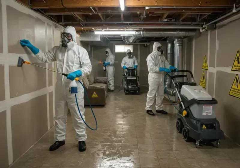 Basement Moisture Removal and Structural Drying process in Fellsburg, PA